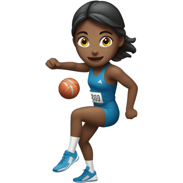 Girl doing athletics emoji