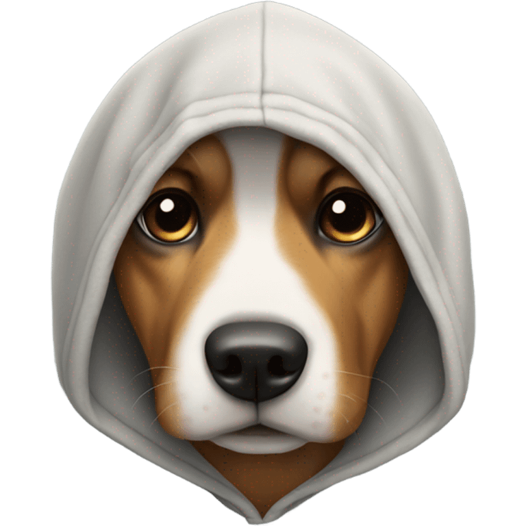 Dog wearing a hoodie emoji