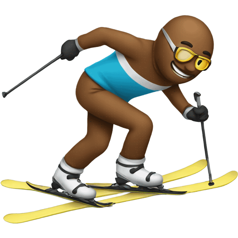 Poop emoji skiing emoji