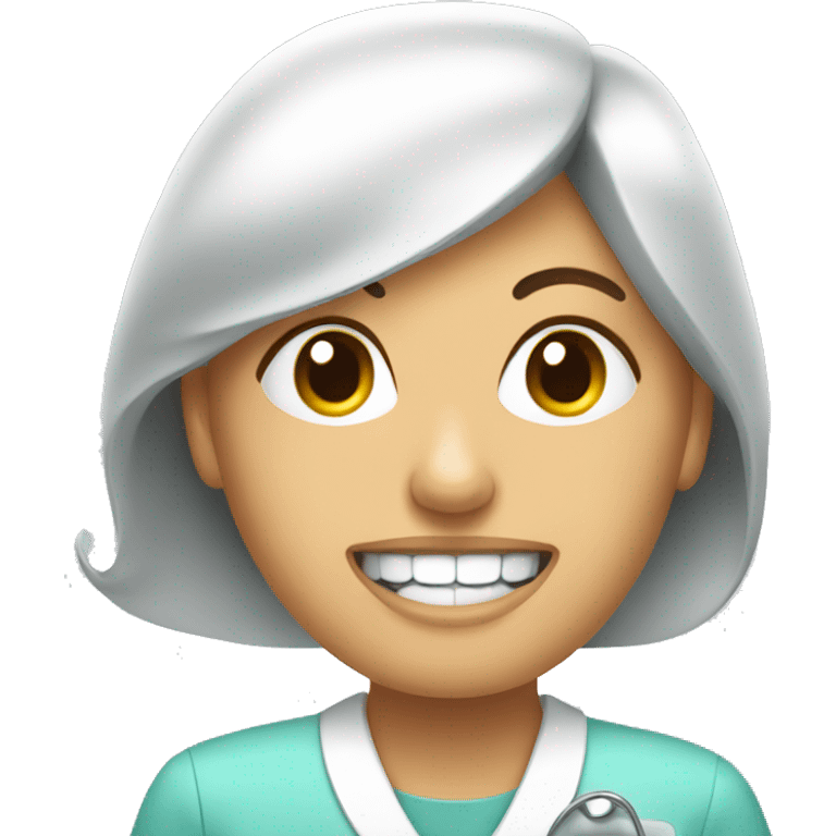 a woman in a dental chair emoji