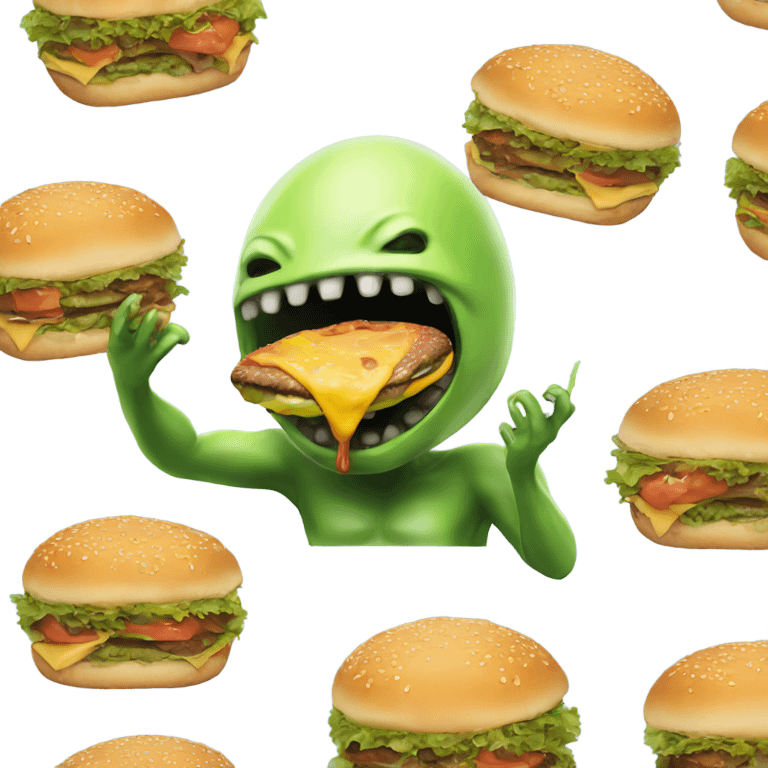 Alien eating a Burger  emoji