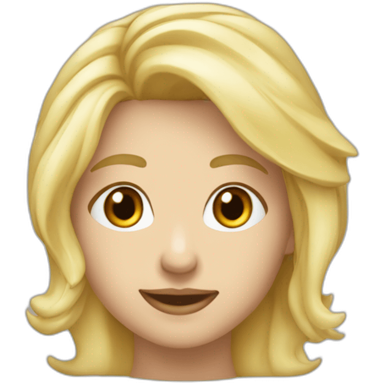 Blonďatá dlouhovlasá dívka s modrým šátkem emoji