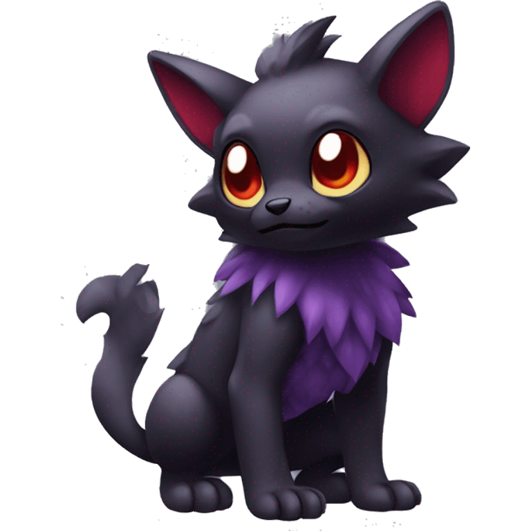 Cute cool dark black red purple animal hybrid Fakemon full body emoji