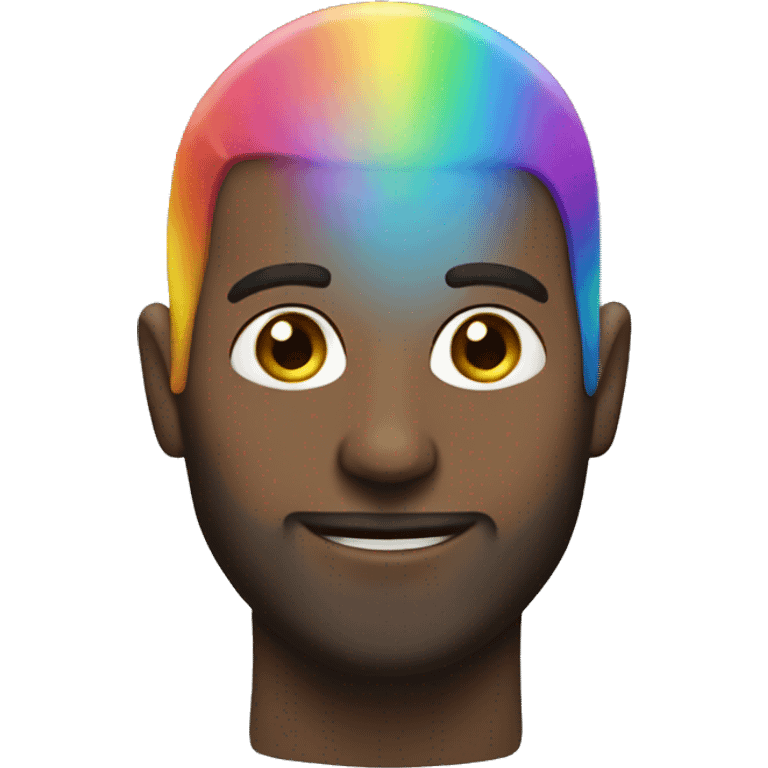 Bald guy with rainbow beard emoji