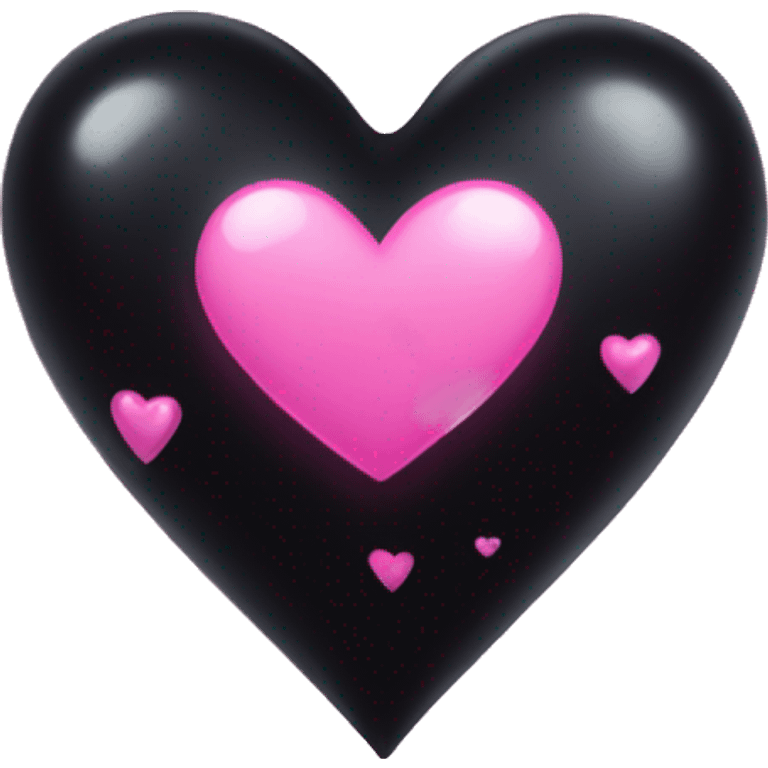 Black heart with pink sparkles  emoji