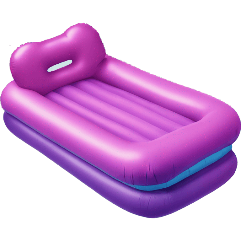 inflatable floating mattress on pool emoji