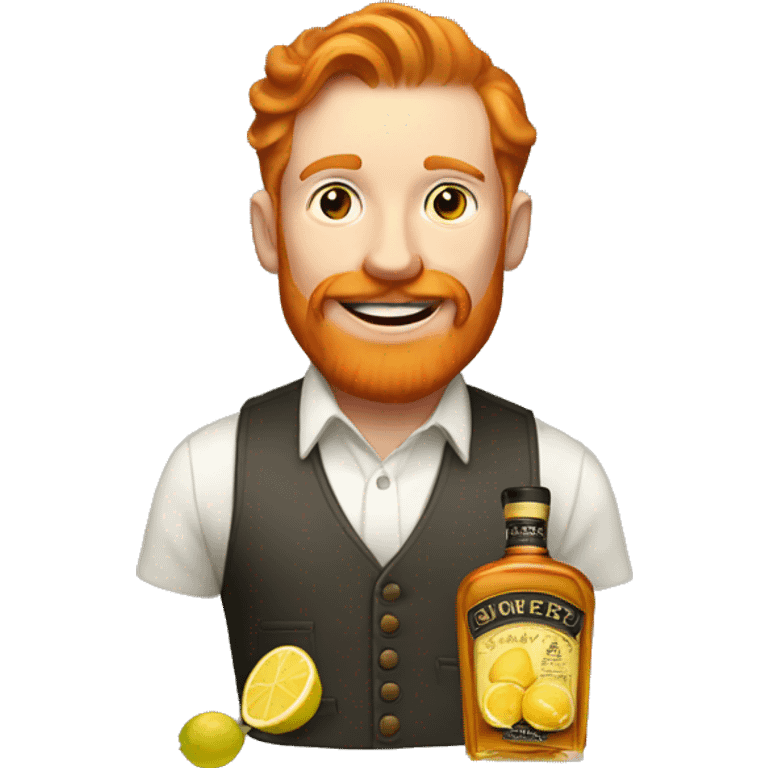 ginger,lemon and whiskey label  emoji