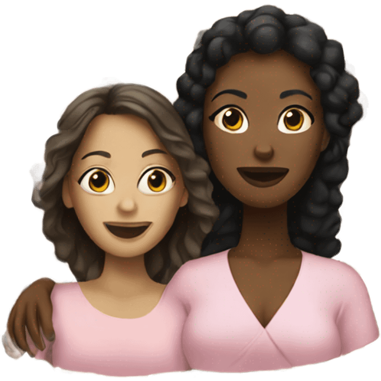 Black woman and white woman emoji