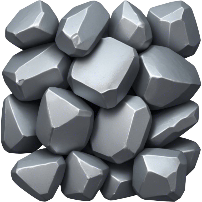 Cinematic Realistic Lead Ore, Heavy and dense, with a matte gray surface and subtle metallic glimmer. The metal's weight and durability are evident, with soft, sharp edges and a slight texture that enhances its solid presence. Soft glowing outline, capturing the essence of raw strength and industrial power in lead ore. emoji