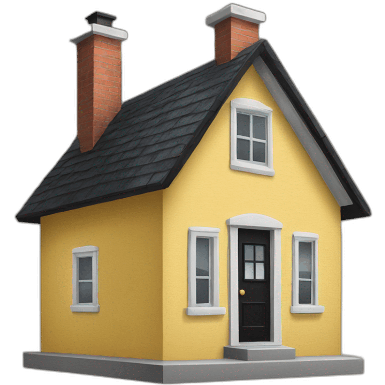 small house with black dog in window emoji