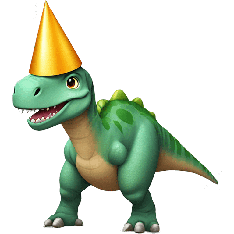 Dinosaur Wearing a party hat ￼ emoji