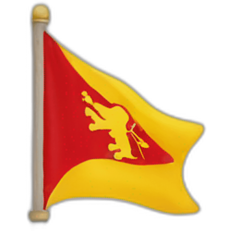 Yellow flag with red lion emoji