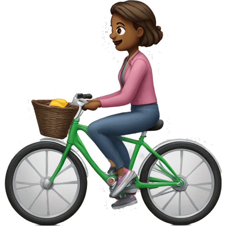 women tell child for bike emoji