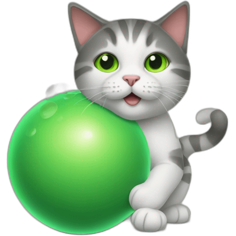 Cat with green ball emoji