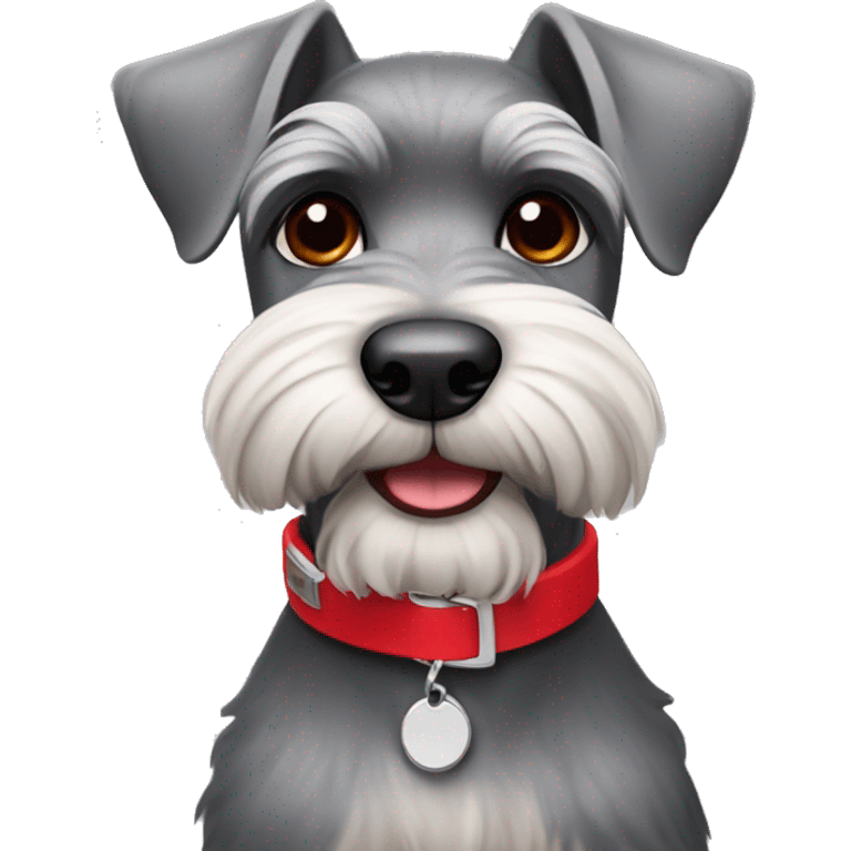 Schnauzer with red collar emoji