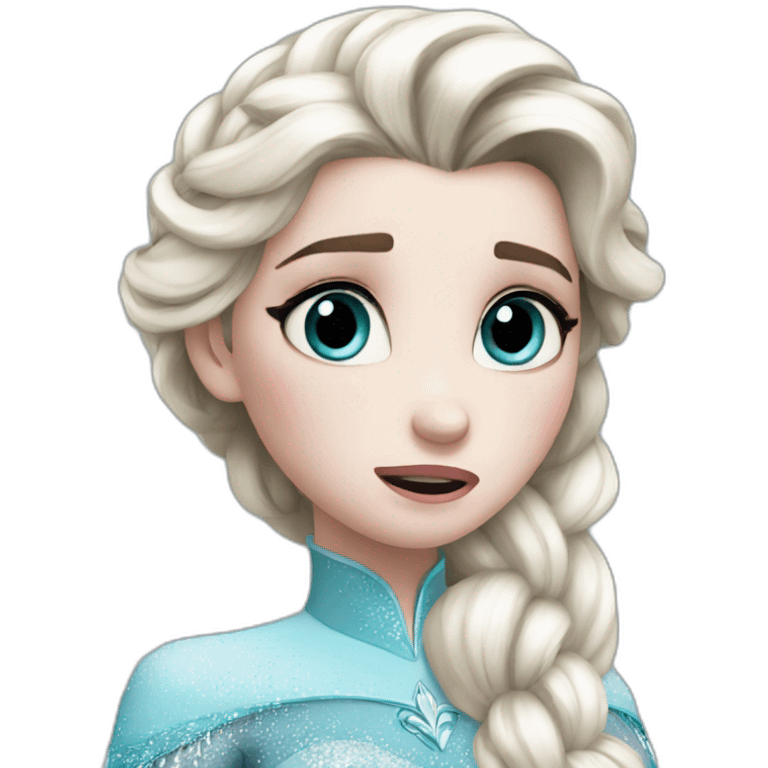 Elsa crying emoji