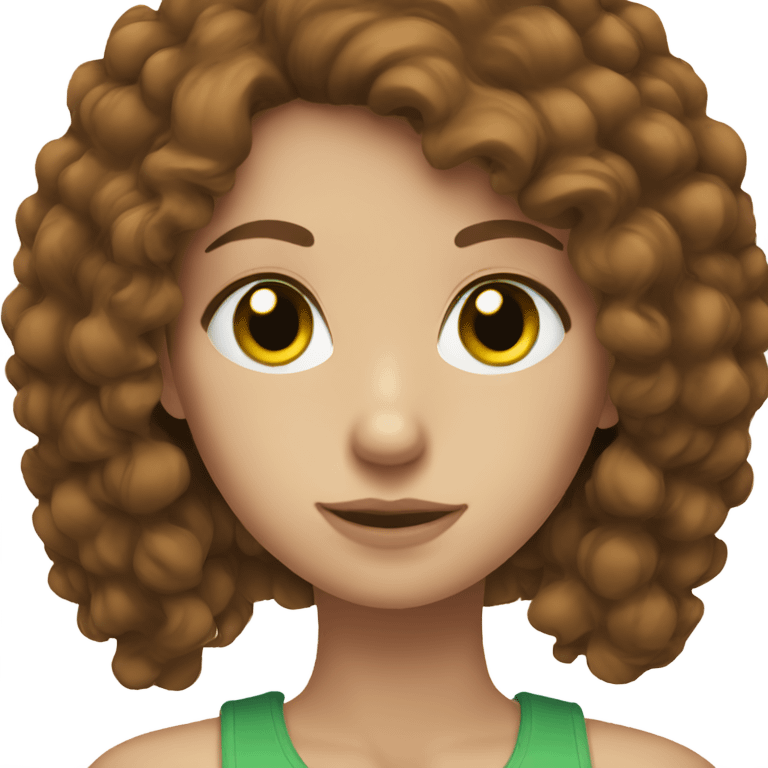 Girlfriend with brown hair and green eyes  emoji