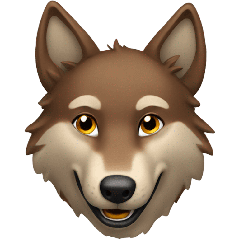 Brown wolf smiling emoji