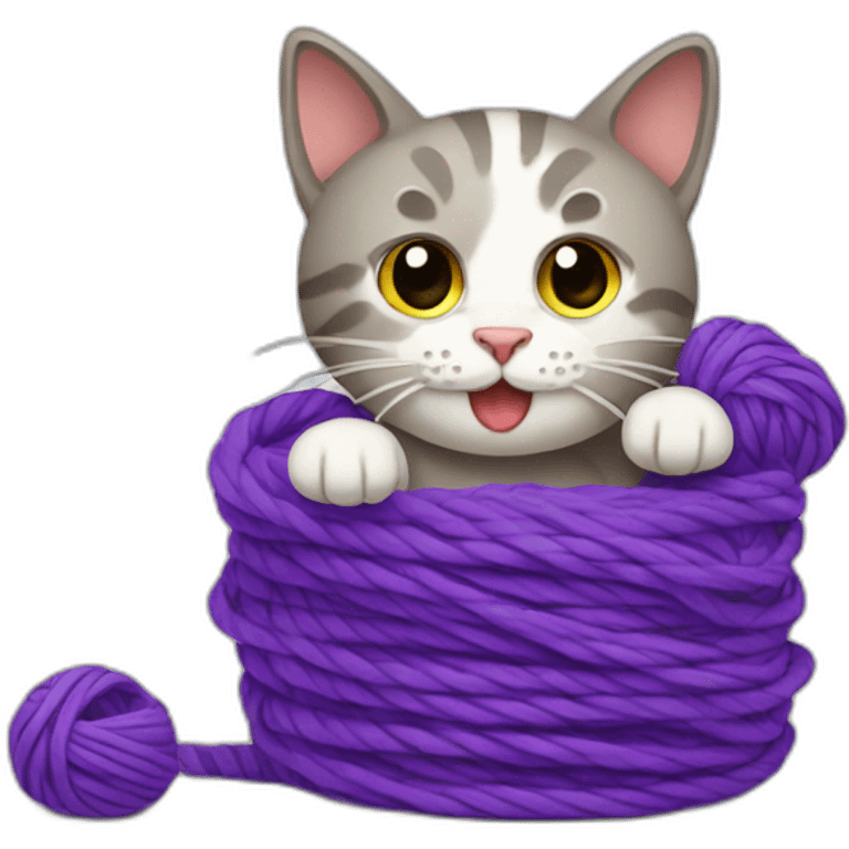 cat playing with yarn emoji