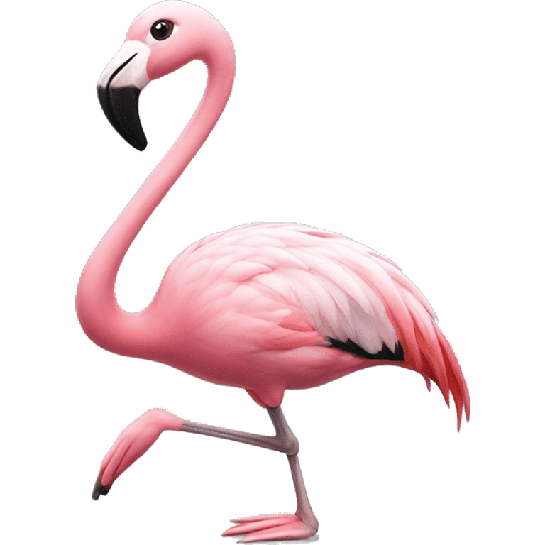 Flamingo ice skating emoji