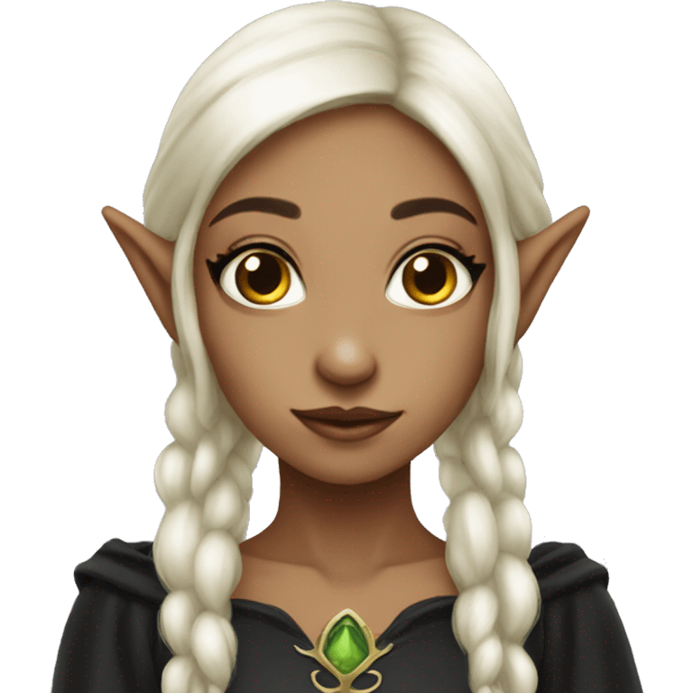 female elf fantasy black dress emoji