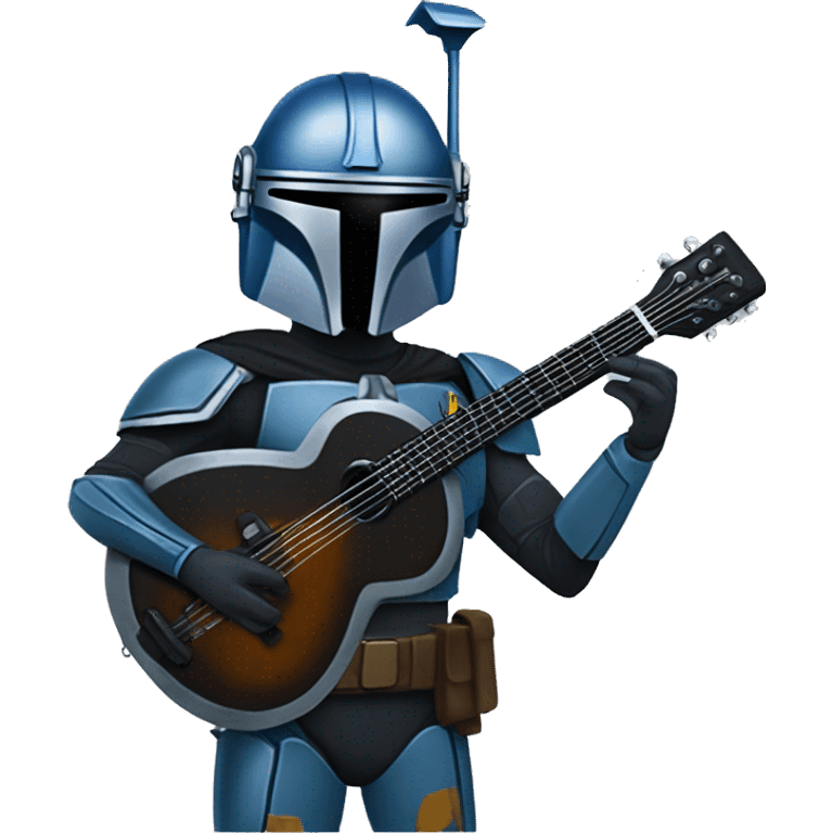 blue mandolorian wearing a batman suit emoji