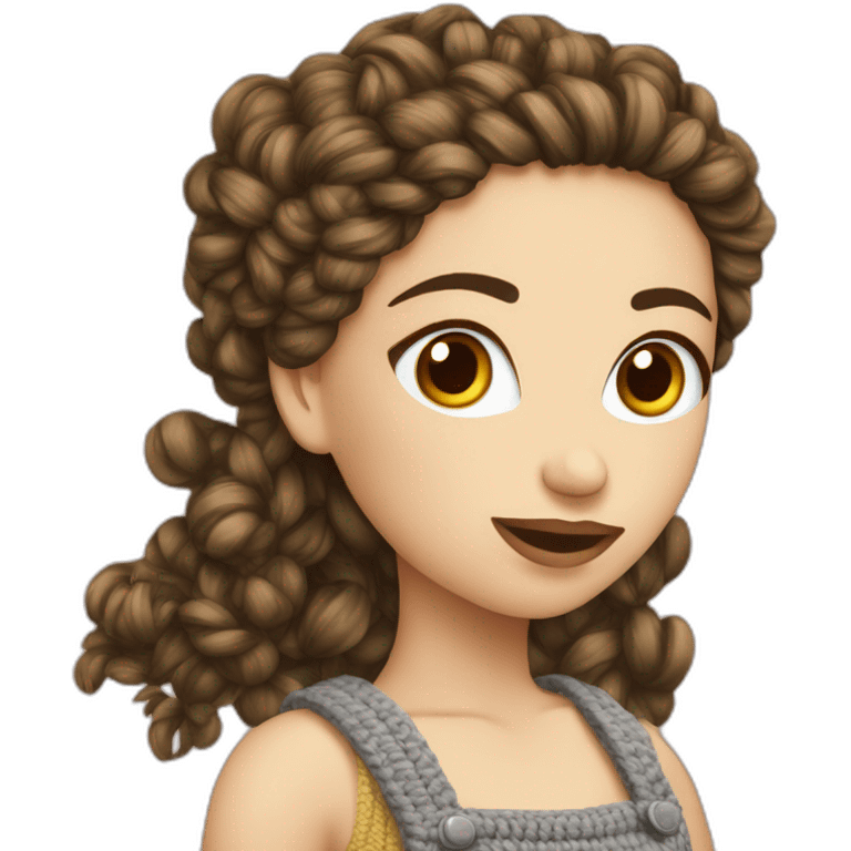 Fille-faisant-du-crochet-avec-de-la-laine emoji