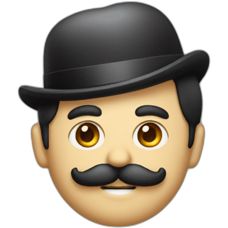 A man with side bangs and a Charlie Chaplin mustache  emoji