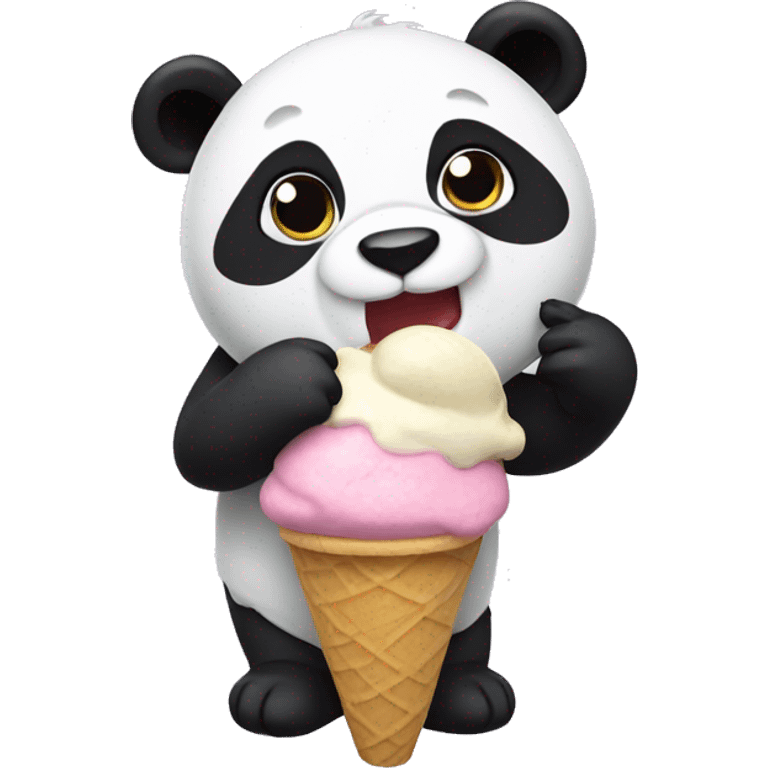 Panda eating ice cream emoji