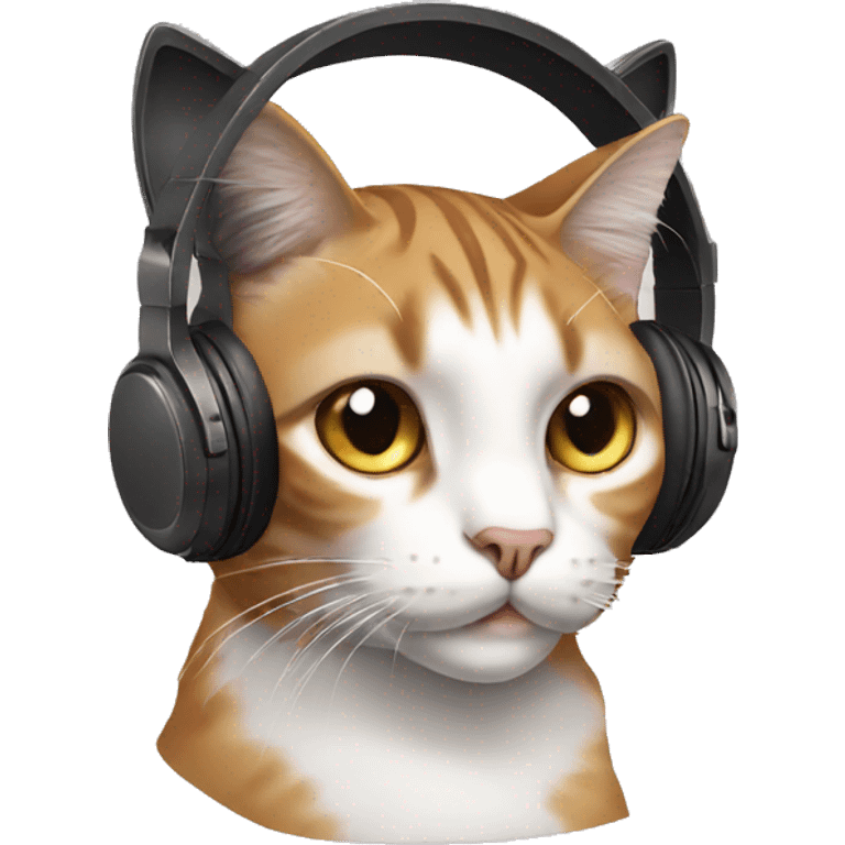 stylish cat wearing headphones emoji