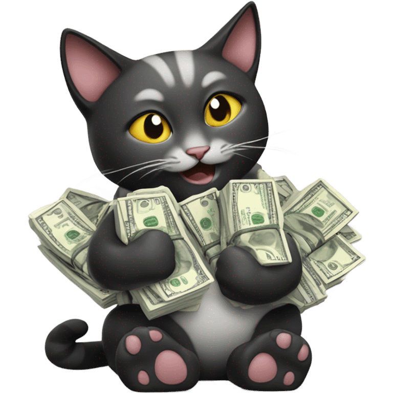 Cat holding cash emoji