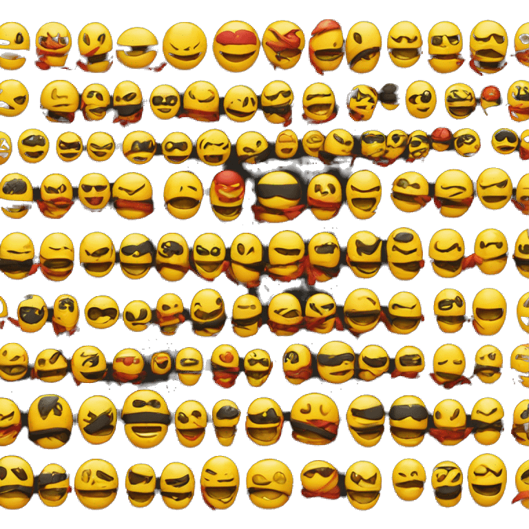 only one normal emoji 😀 like a ninja style- colors black, red, yellow like german flag emoji