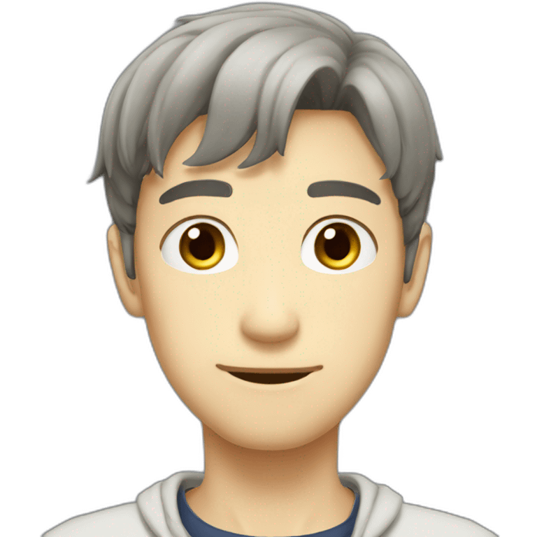 Homme anime intelligent emoji