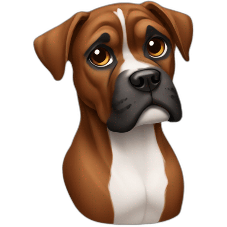 Boxer dog black brown emoji