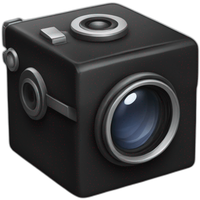 camera noir dans un cube emoji