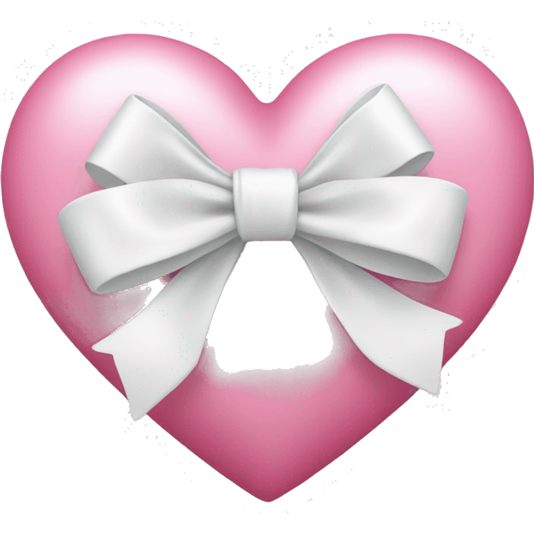 Pink heart with white bow emoji