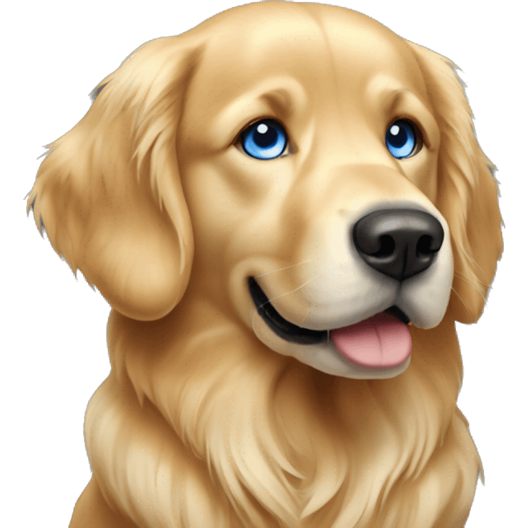 Golden retriever with blue eyes emoji