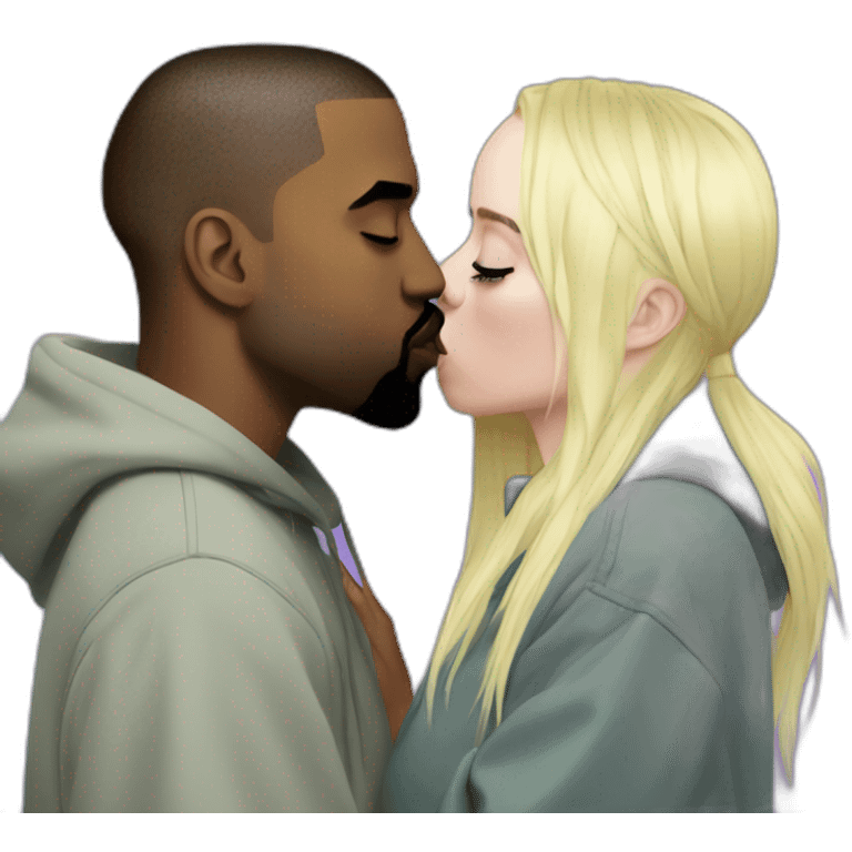 Kanye West kisses Billie Eilish emoji