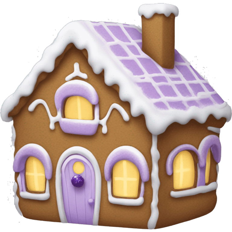 Cosy light purple gingerbread house  emoji