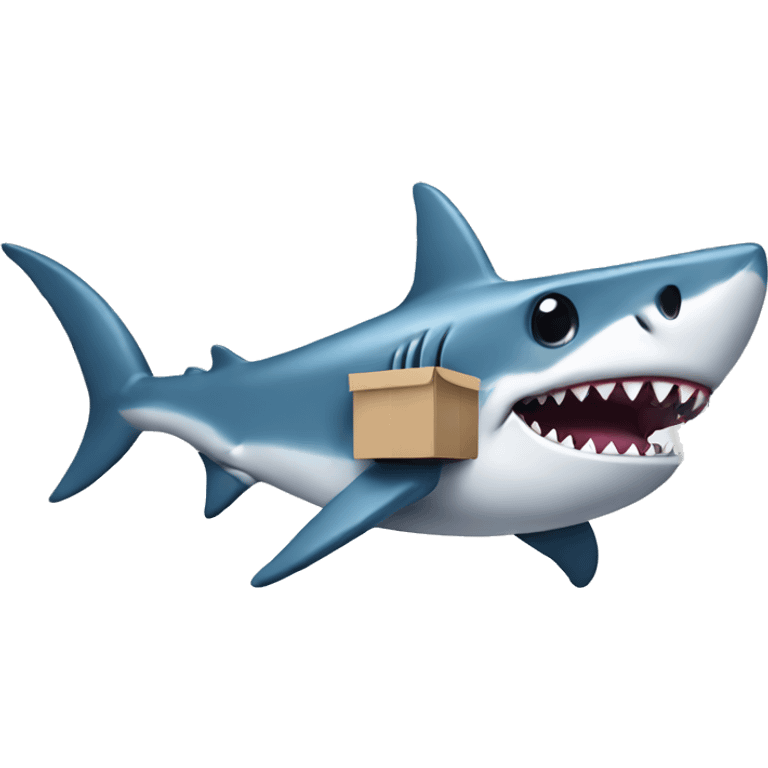 Shark with boxes emoji