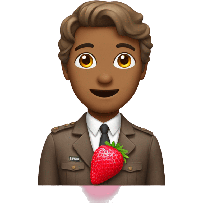 Lazo de color rosa con una fresa en medio emoji