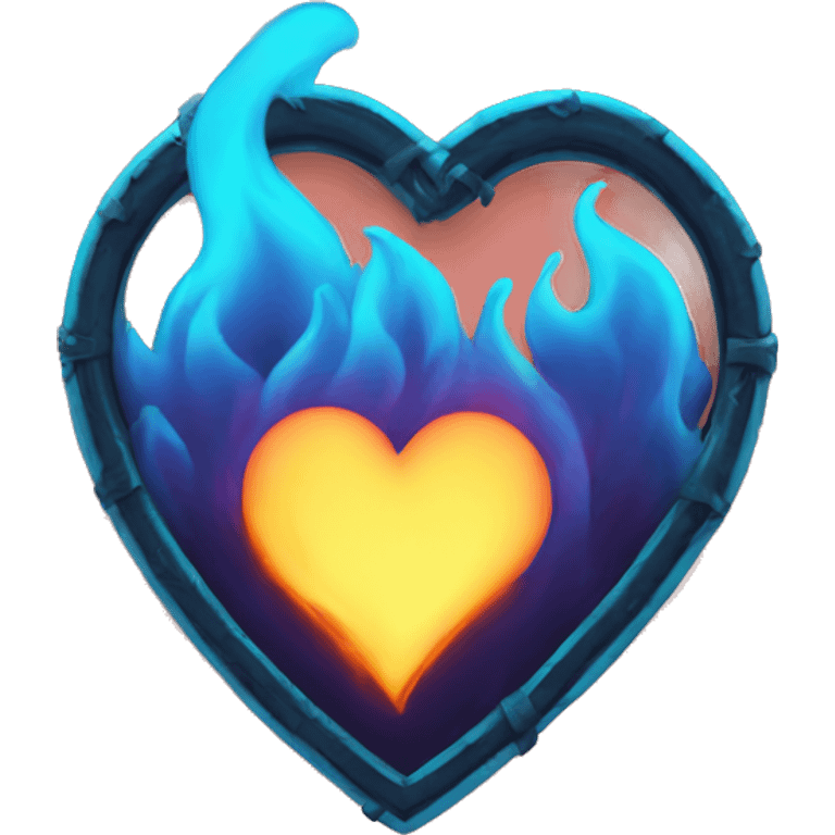 neon heart on fire emoji