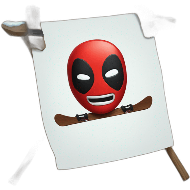 Dead pool qui fait du ski alpin emoji