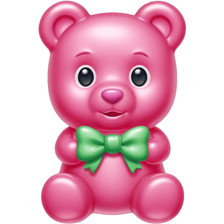 pink boy gummy bear with bow emoji