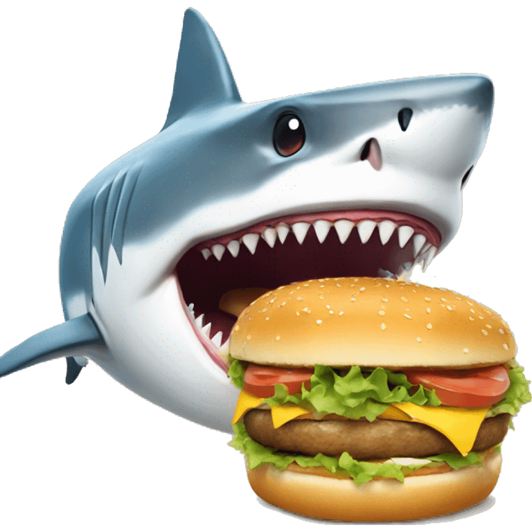 Shark eating a burger  emoji