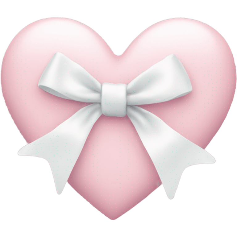 Pastel pink heart with white bow emoji