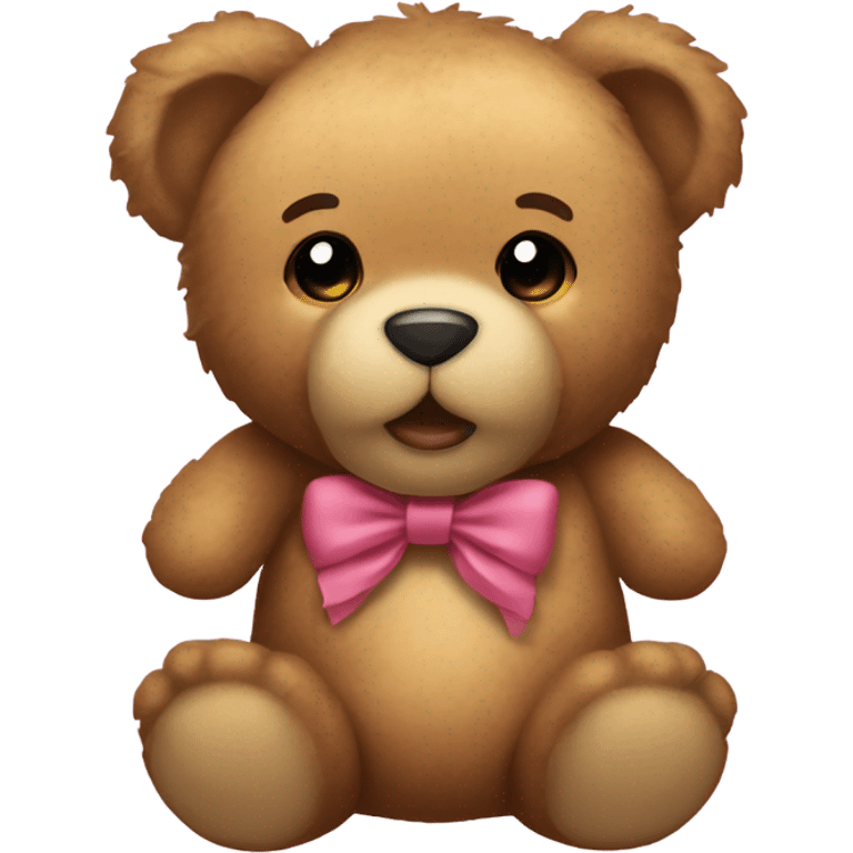 Teddy bear with a hair bow emoji