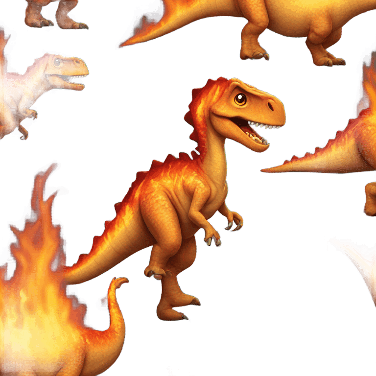 Dinosaur on fire emoji