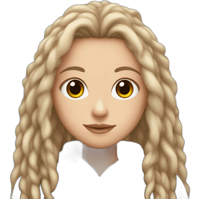 white girl with thick long big brown dreadlocks, brown eyes, and a black hoodie emoji