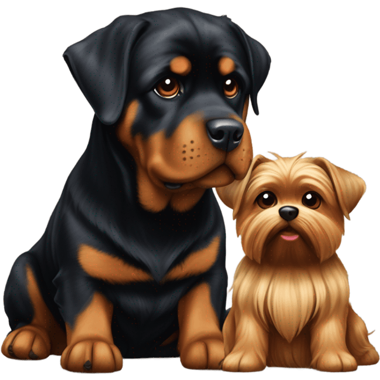 Rottweiler and yorkie emoji